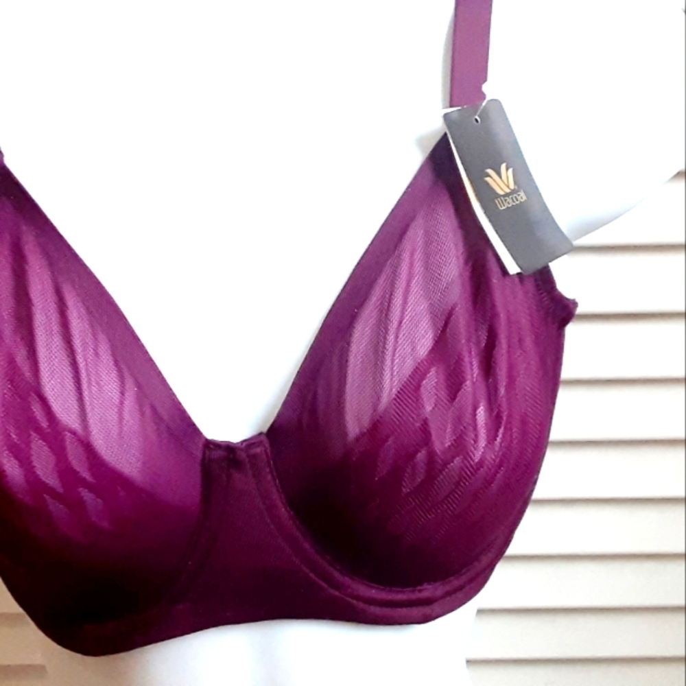 NWT WACOAL 32DD #855336  ELEVATED ALLURE BRA $65 in Luxe Purple LIFTS BUST 1"